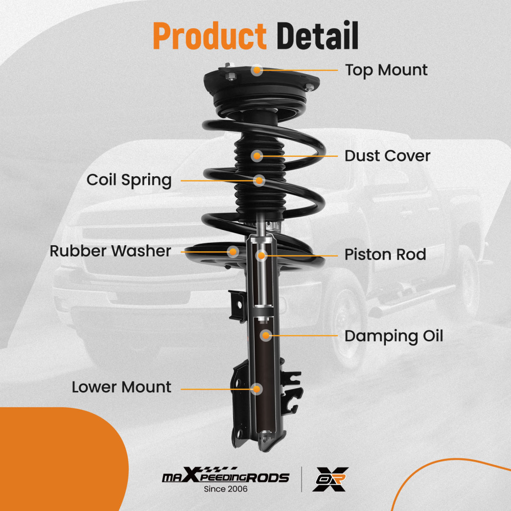 MaXpeedingrods Suspension Front Struts w/ Control Arm Compatible For Nissan Maxima 2009-14