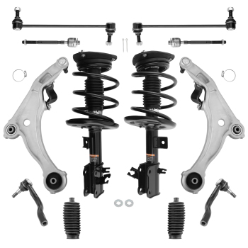 Front Struts w/ Coil Spring + Lower Control Arms compatible for Nissan Maxima 2009-2012