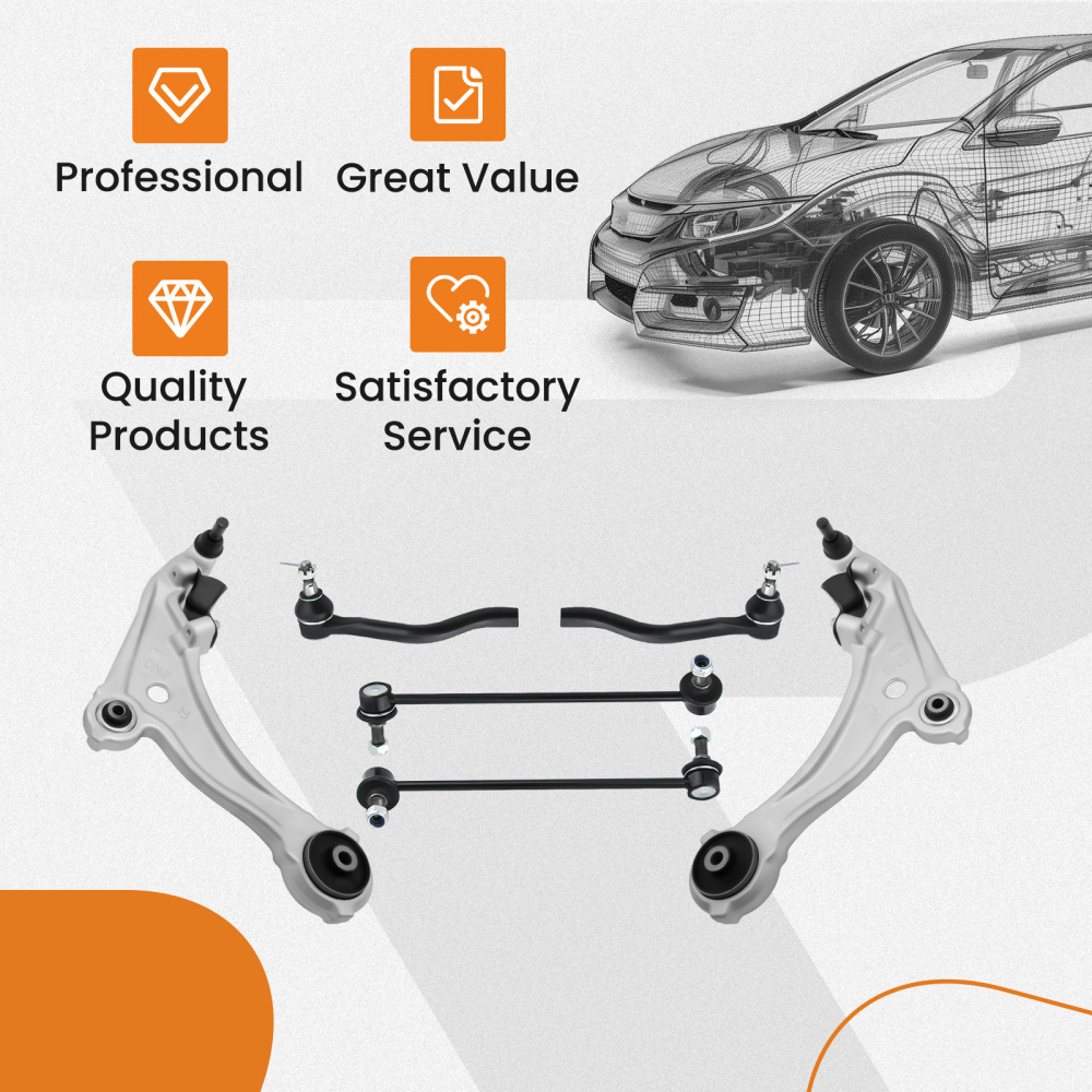 Front Strut w/ Coil Spring + Lower Control Arm compatible for Nissan Maxima 2009-2014 3.5L