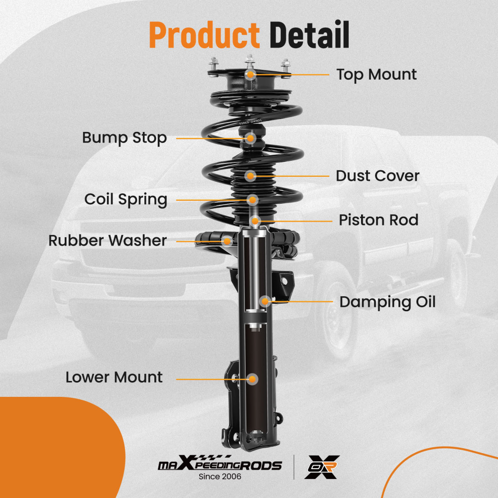 2PCSFront Shock Struts Assembly compatible for Ford Mustang 2011-2014 BASE GT 172540