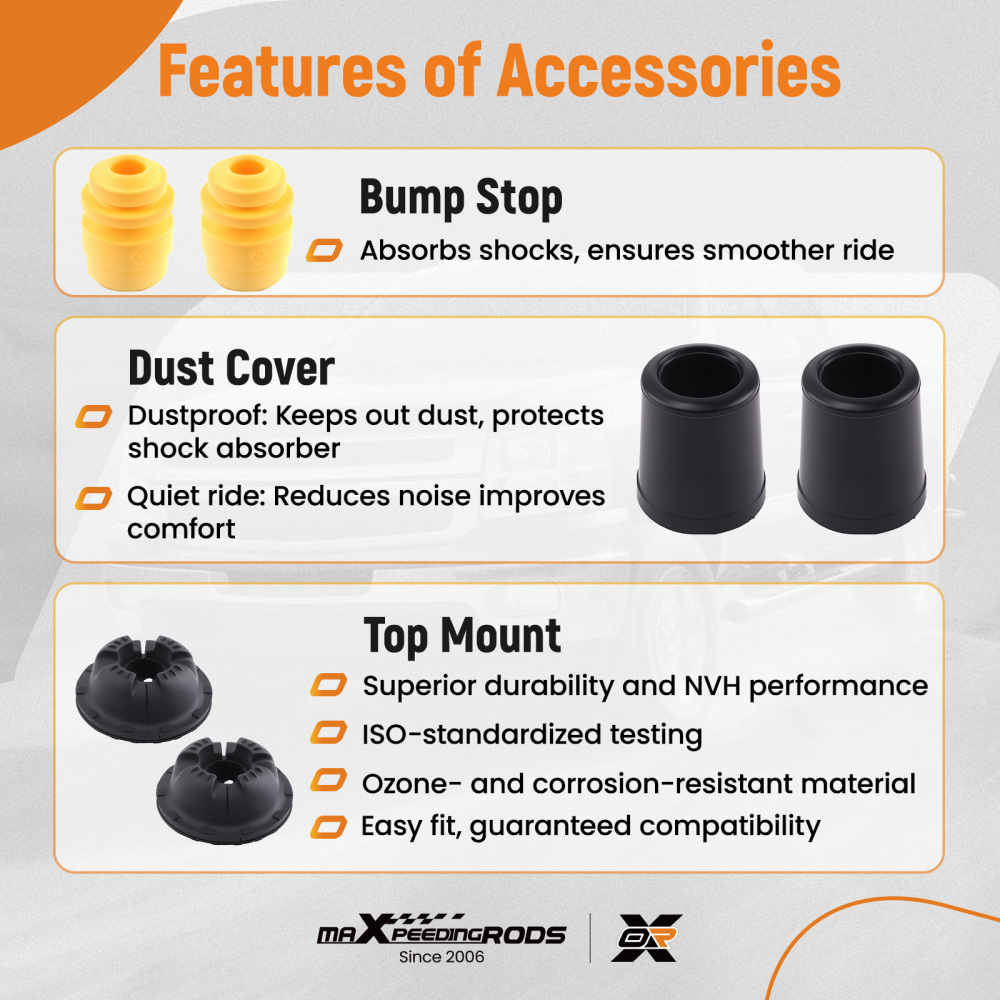 2x Amortisseurs+ Kit de Service Palier Avant compatible pour Audi A4 B6 B7 8E 8H 2000-2009