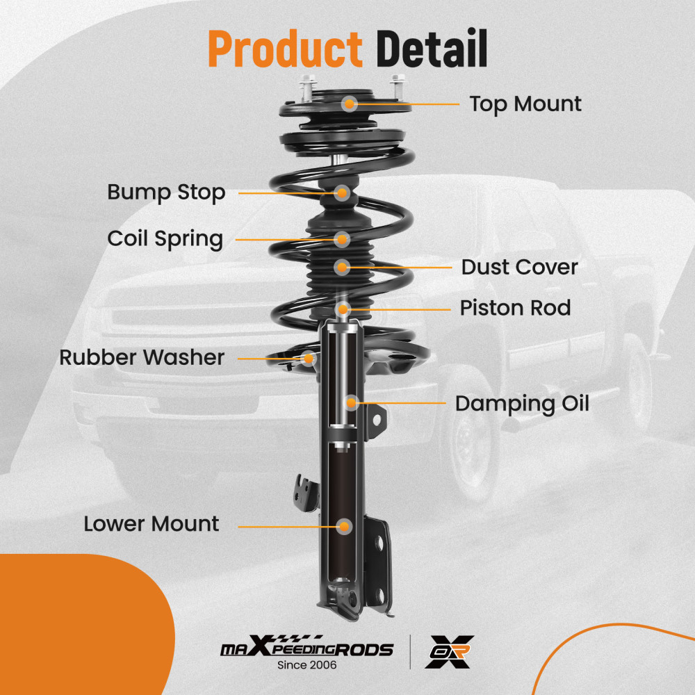 Front Suspension Shock Absorbers For 2014 2015-2019 compatible for Toyota Corolla 1.8LITER L4