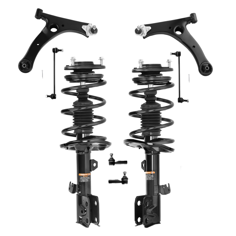 8pc Front Struts w/ Coil Spring + Lower Control Arm compatible for Toyota Corolla 2014-2019