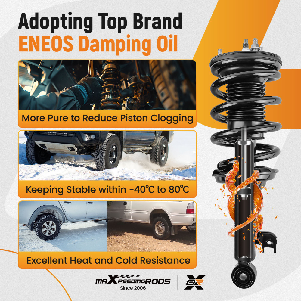 Front Suspension Shock Absorbers compatible for Toyota Tacoma 2005-2015 2.7 Liter L4 RWD