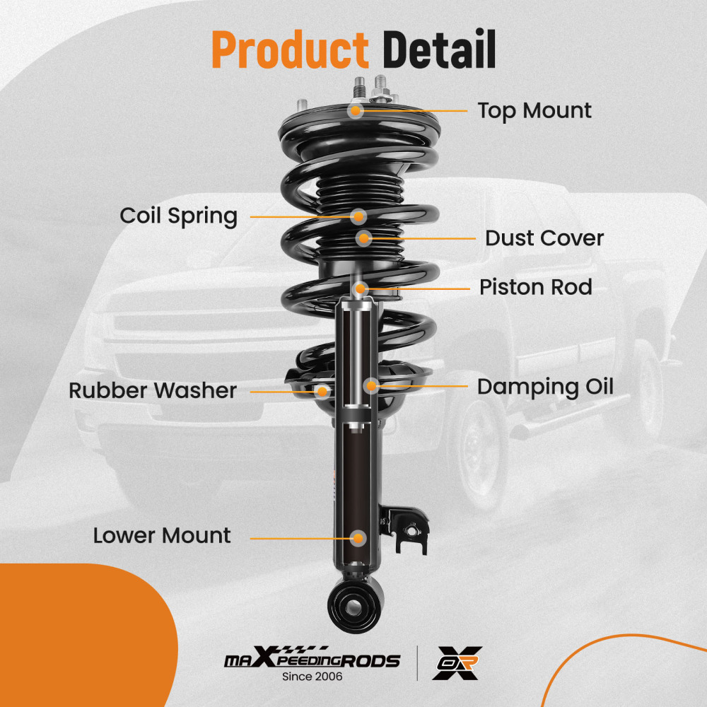 Front Suspension Shock Absorbers compatible for Toyota Tacoma 2005-2015 2.7 Liter L4 RWD