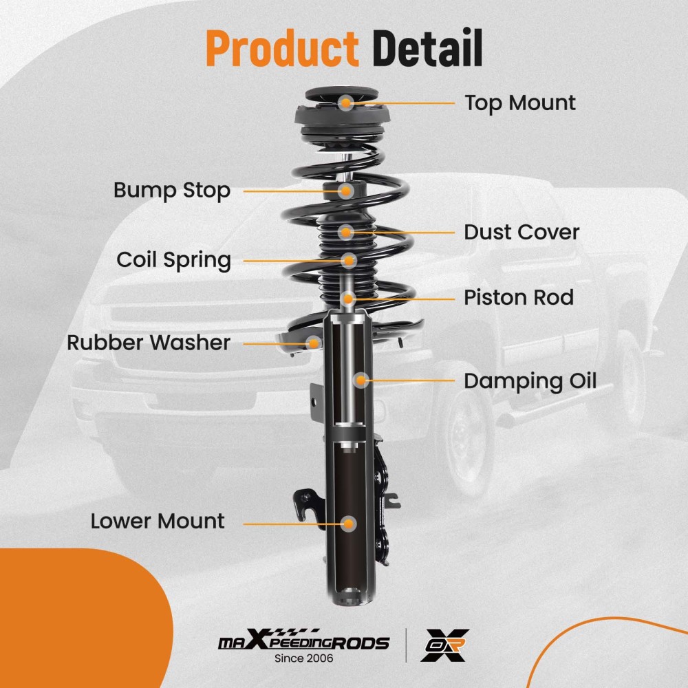 Front Struts w/Coil Spring For 2013-2015 compatible for Chevy Camaro 3.6L V6 LT/LS Convertible