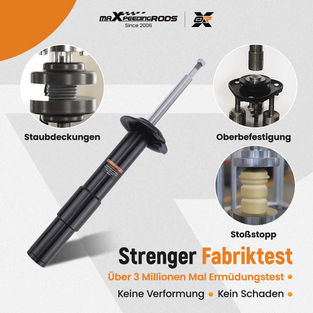 2x AMMORTIZZATORI + CUSCINETTI CUPOLA ANTERIORE compatibile per BMW SERIE 5 E60 E61