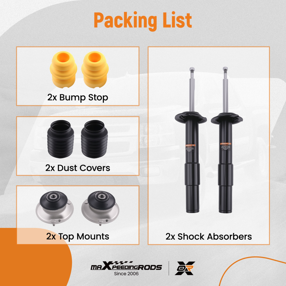 2x AMMORTIZZATORI + CUSCINETTI CUPOLA ANTERIORE compatibile per BMW SERIE 5 E60 E61