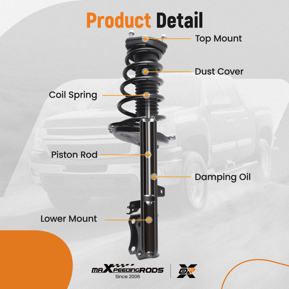 Suspension Rear Struts Coil Spring Sway Bar compatible for Lexus RX330 2004-2006 RX350 2007