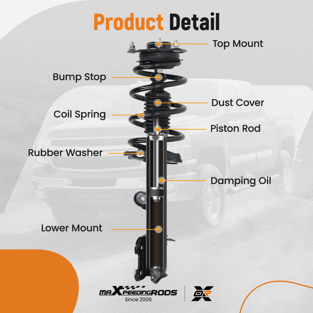 Front Suspension Shock Absorber compatible for Kia Sorento 2011 2012 2013 172713 172712