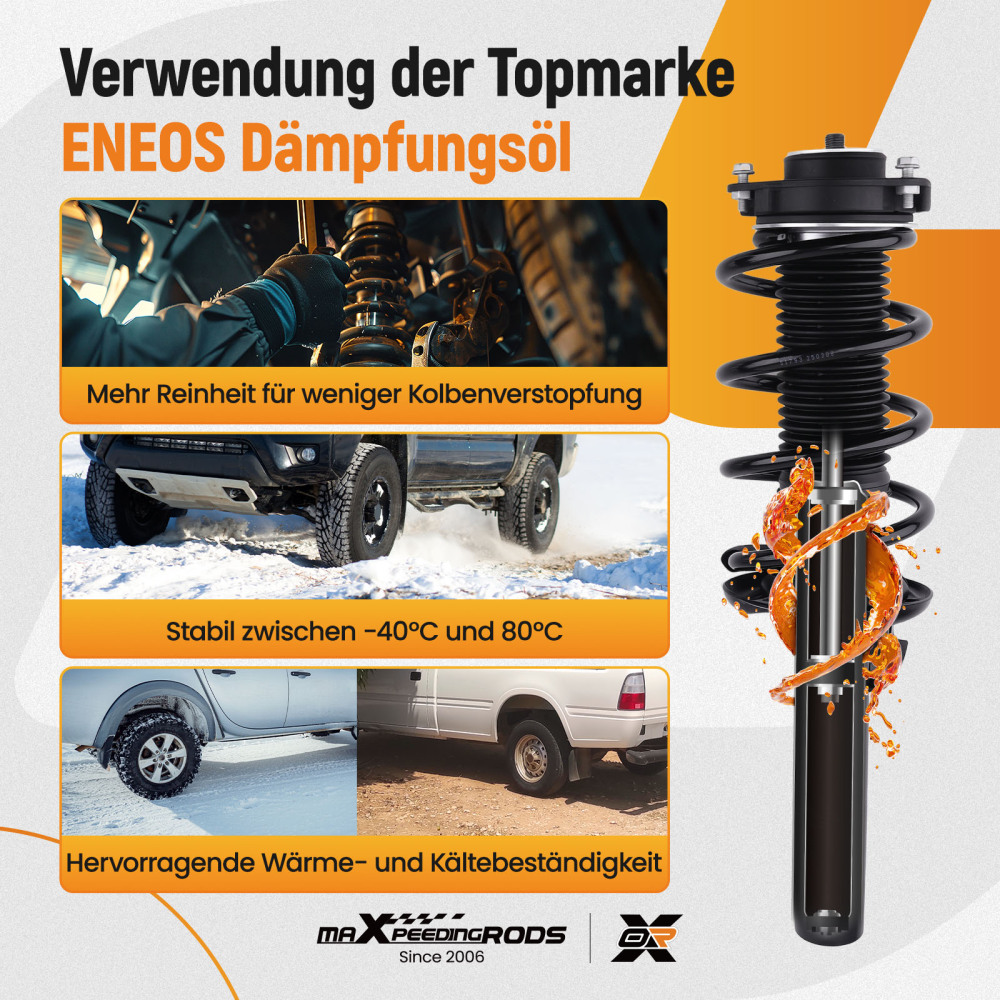 Front 2 Complete Shock Struts Assembly compatible for VW Tiguan (2WD,4WD) 2007-2018