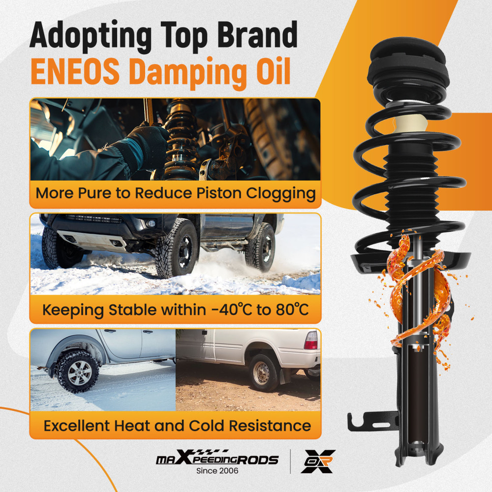 Pair Front Complete Struts Shocks w/ Coil Springs compatible for Chevrolet Malibu 2013-2015