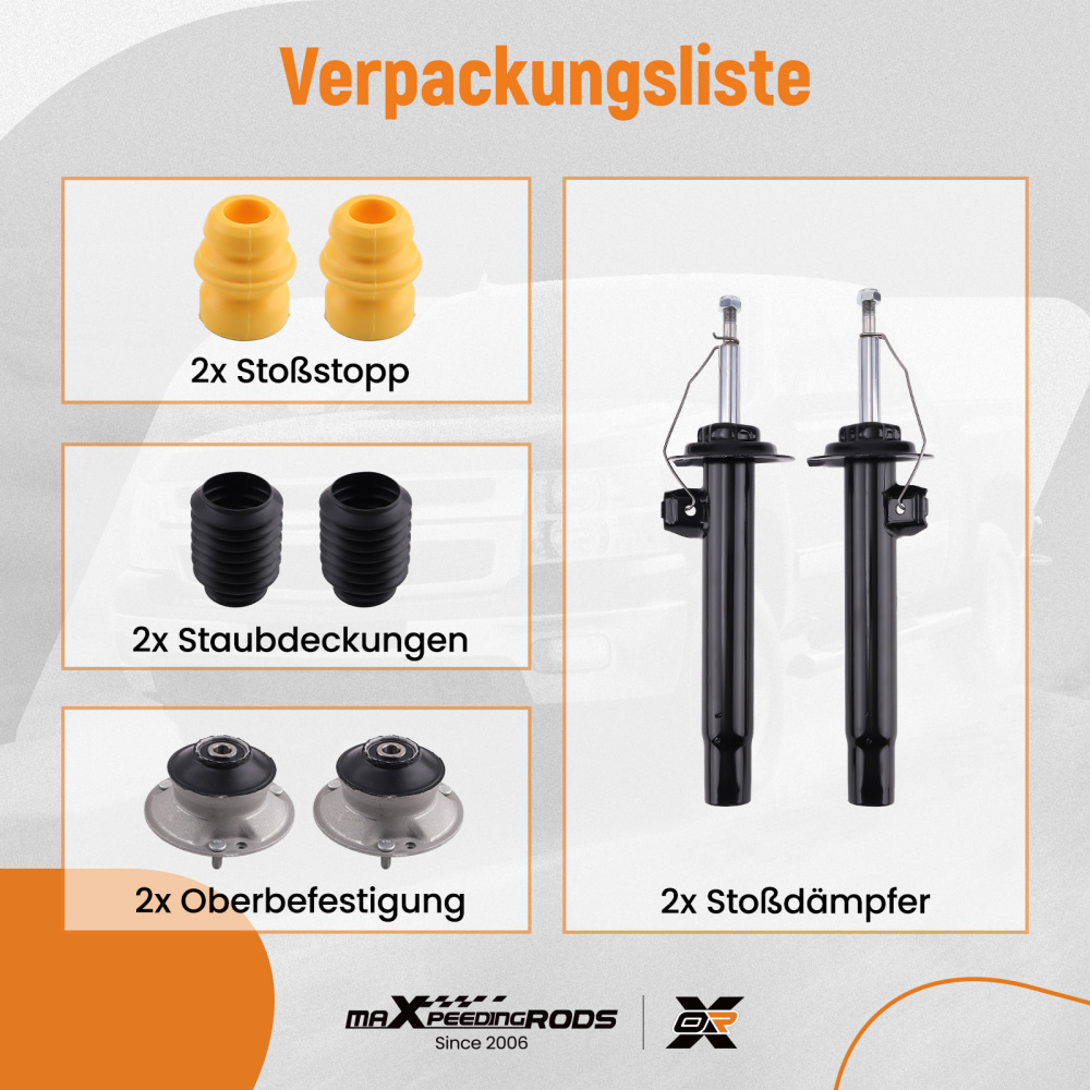 2 ammortizzatori + kit protezione anteriore compatibile per BMW Serie 3 E46 1997-2007