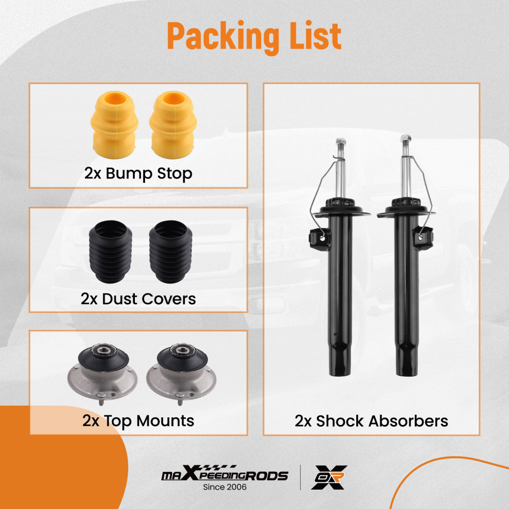 2 ammortizzatori + kit protezione anteriore compatibile per BMW Serie 3 E46 1997-2007