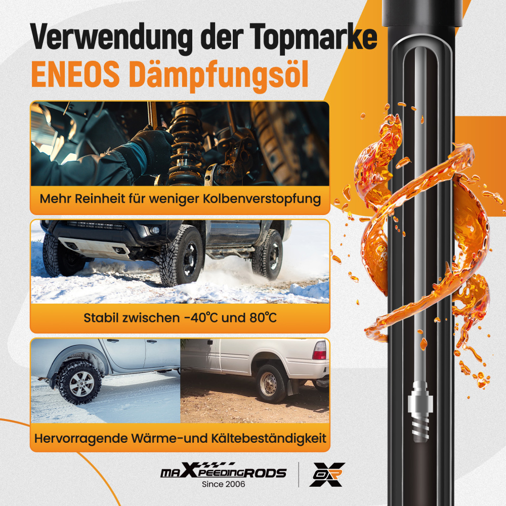 2 ammortizzatori + kit protezione anteriore compatibile per BMW Serie 3 E46 1997-2007