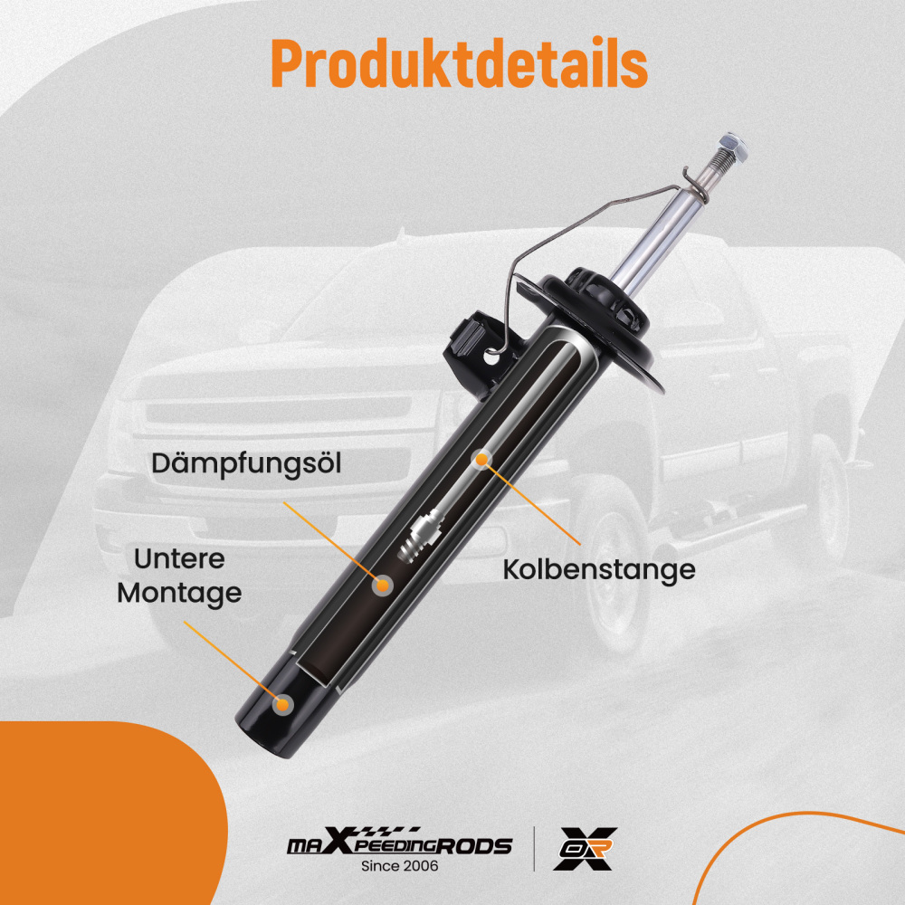 2 ammortizzatori + kit protezione anteriore compatibile per BMW Serie 3 E46 1997-2007