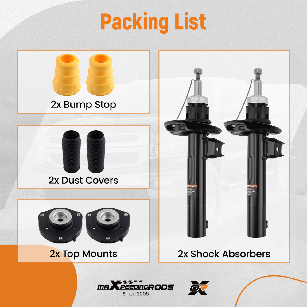 2 ammortizzatori + cuscinetto a cupola anteriore compatibile per VW Golf 5 6 PLUS V
