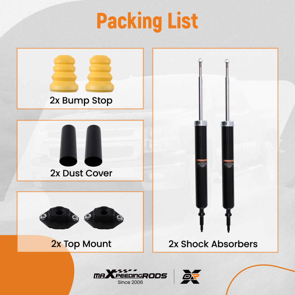 2X SHOCK ABSORBER REAR compatible for BMW 3 SERIES E93 E91 E90 E92 +Strut Mounts+Dust cover