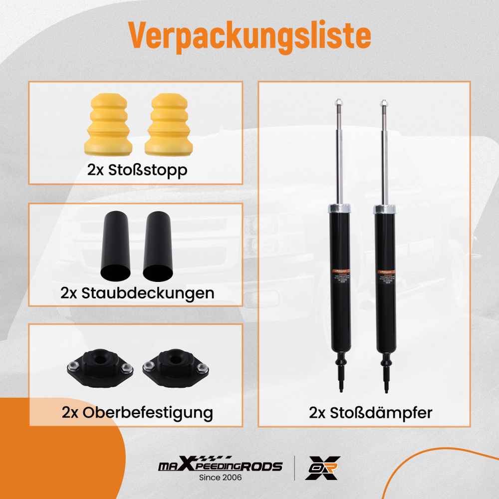 2X SHOCK ABSORBER REAR compatible for BMW 3 SERIES E93 E91 E90 E92 +Strut Mounts+Dust cover