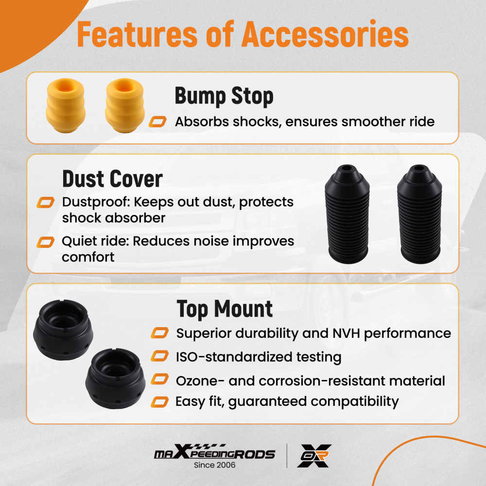 Amortisseurs Avant Kit compatible pour Audi A1 compatible pour VW Polo compatible pour Seat Ibiza 2008-2018 339741 1J0412331