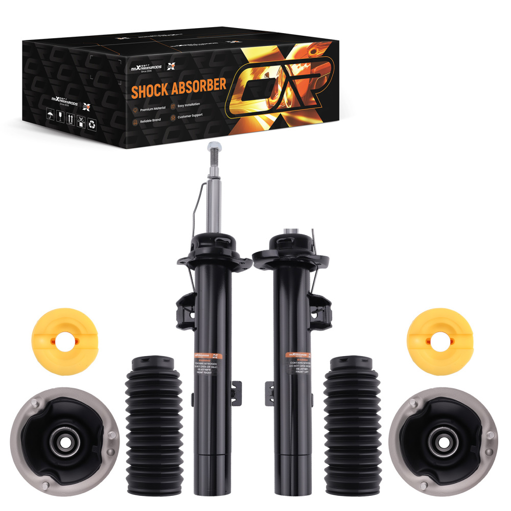 2x Amortisseurs Avant + Coupelles compatible pour BMW Serie 1 E81 E82 E87 E88 2003-2013
