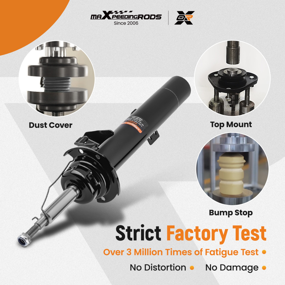 2x Amortisseurs Avant + Coupelles compatible pour BMW Serie 1 E81 E82 E87 E88 2003-2013