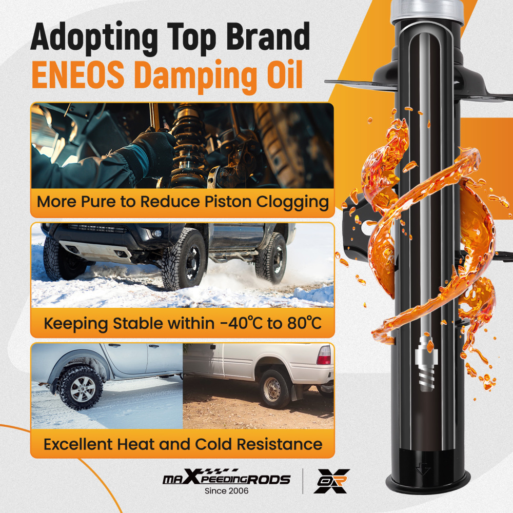 2x AMORTISSEURS + PALIERS + KIT DE SERVICE AVANT compatible pour BMW X5 E53 2000-2006