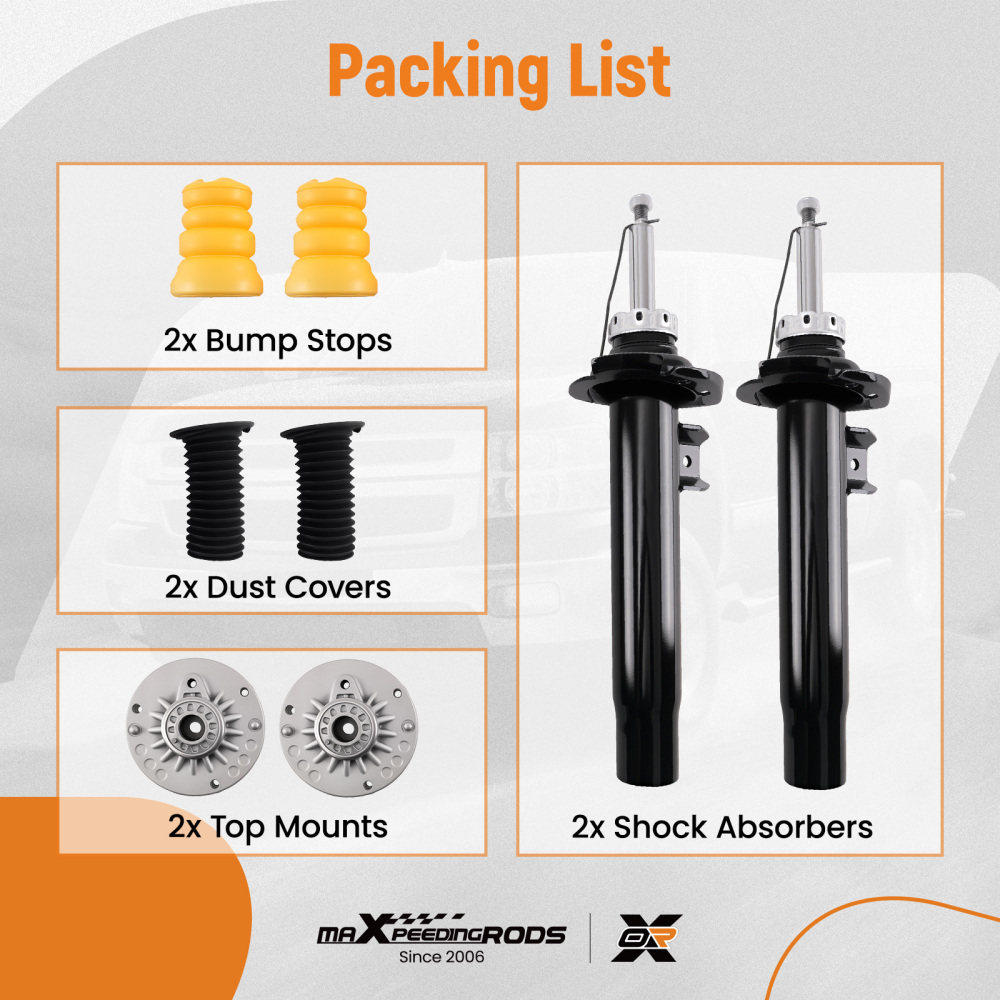 2x Ammortizzatore +Kit Rep Anteriore compatibile per BMW F20-F23 F30-F36 3348027 31306863135