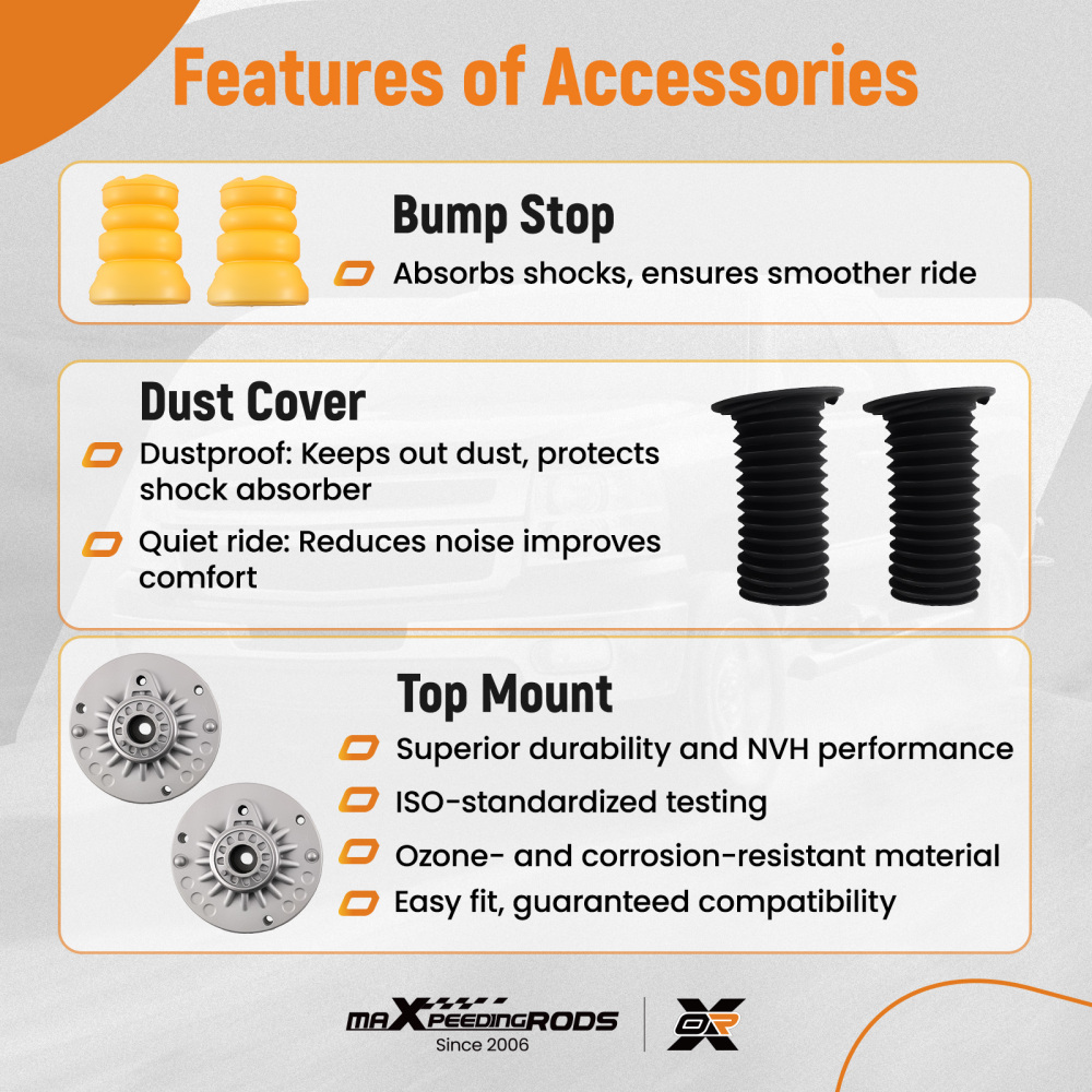 2x Ammortizzatore +Kit Rep Anteriore compatibile per BMW F20-F23 F30-F36 3348027 31306863135