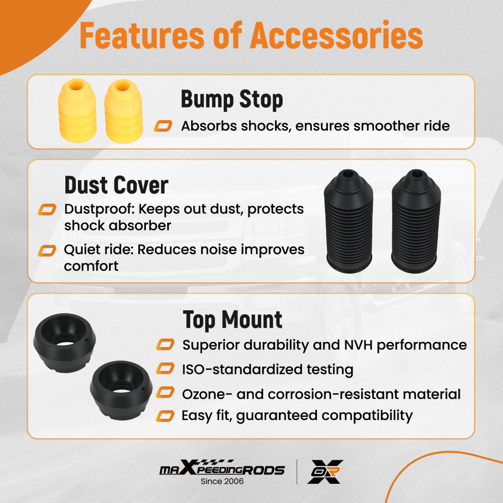 2 ammortizzatori + cuscinetto anteriore compatibile per Audi A3 compatibile per Seat Toledo Leon compatibile per VW Golf 4