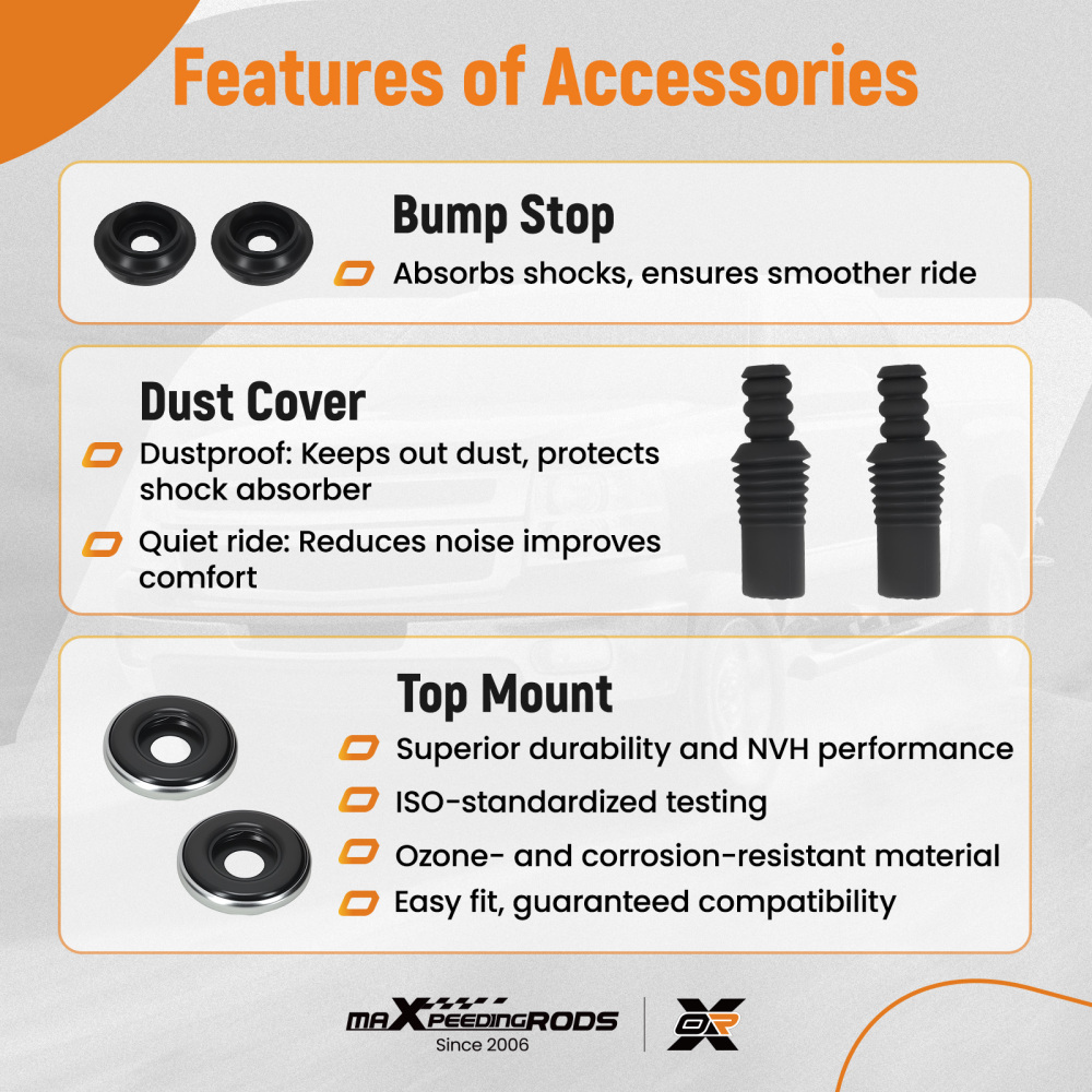 2x Ammortizzatori+Cuscinetto+Kit Protezione Anteriore compatibile per Renault Clio 2 Twingo