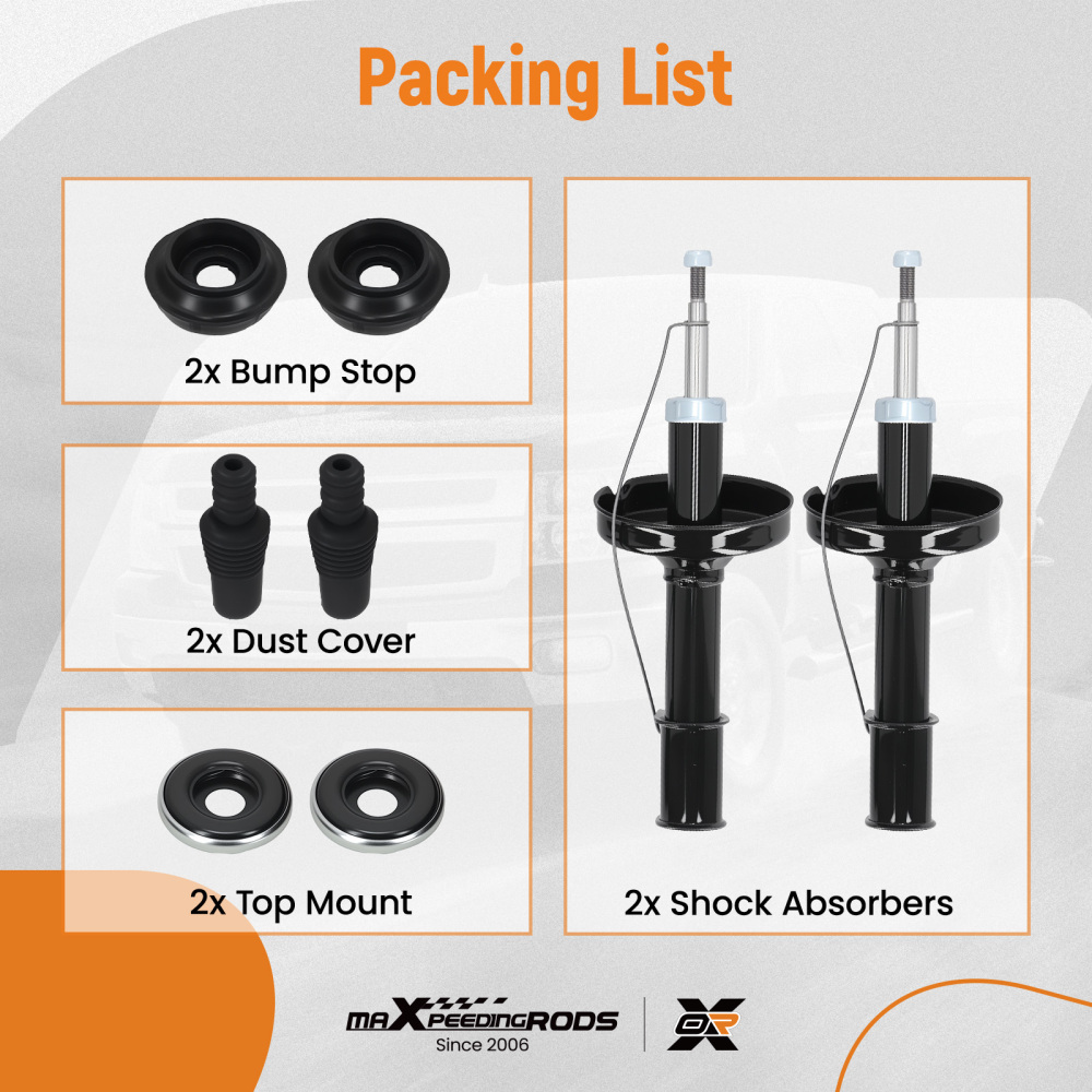 2x Ammortizzatori+Cuscinetto+Kit Protezione Anteriore compatibile per Renault Clio 2 Twingo