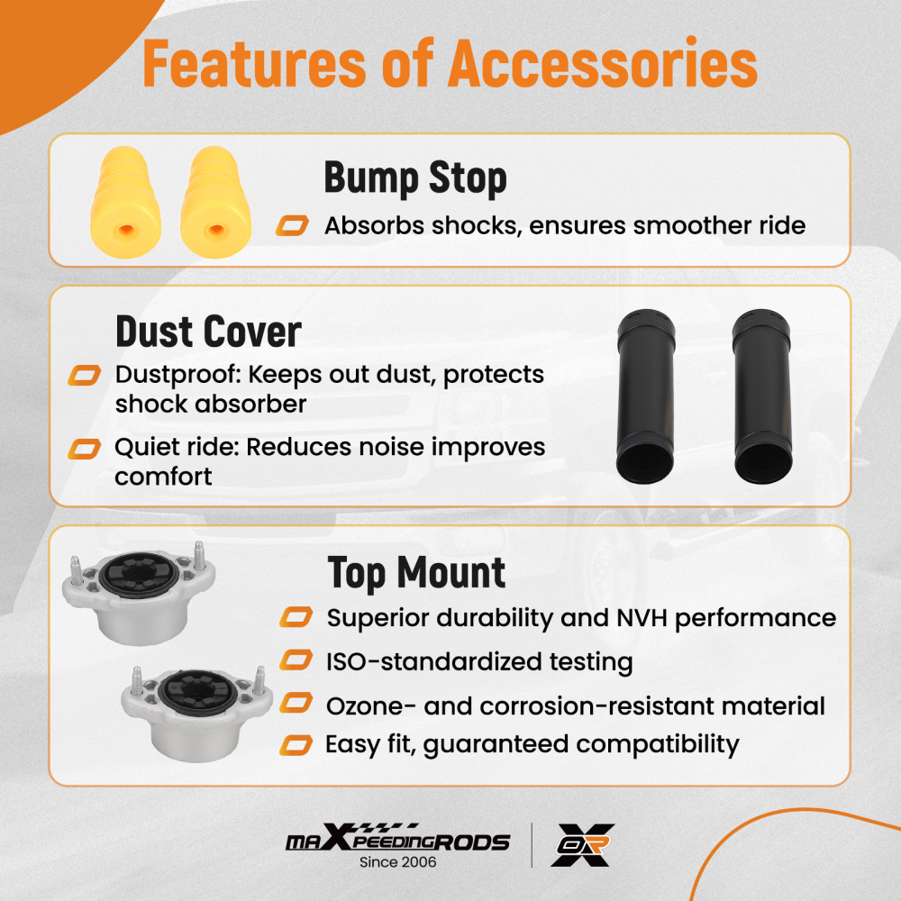 2xAmortisseur + Palier Essieu Arrière compatible pour Mercedes Classe C W204 S204 317266