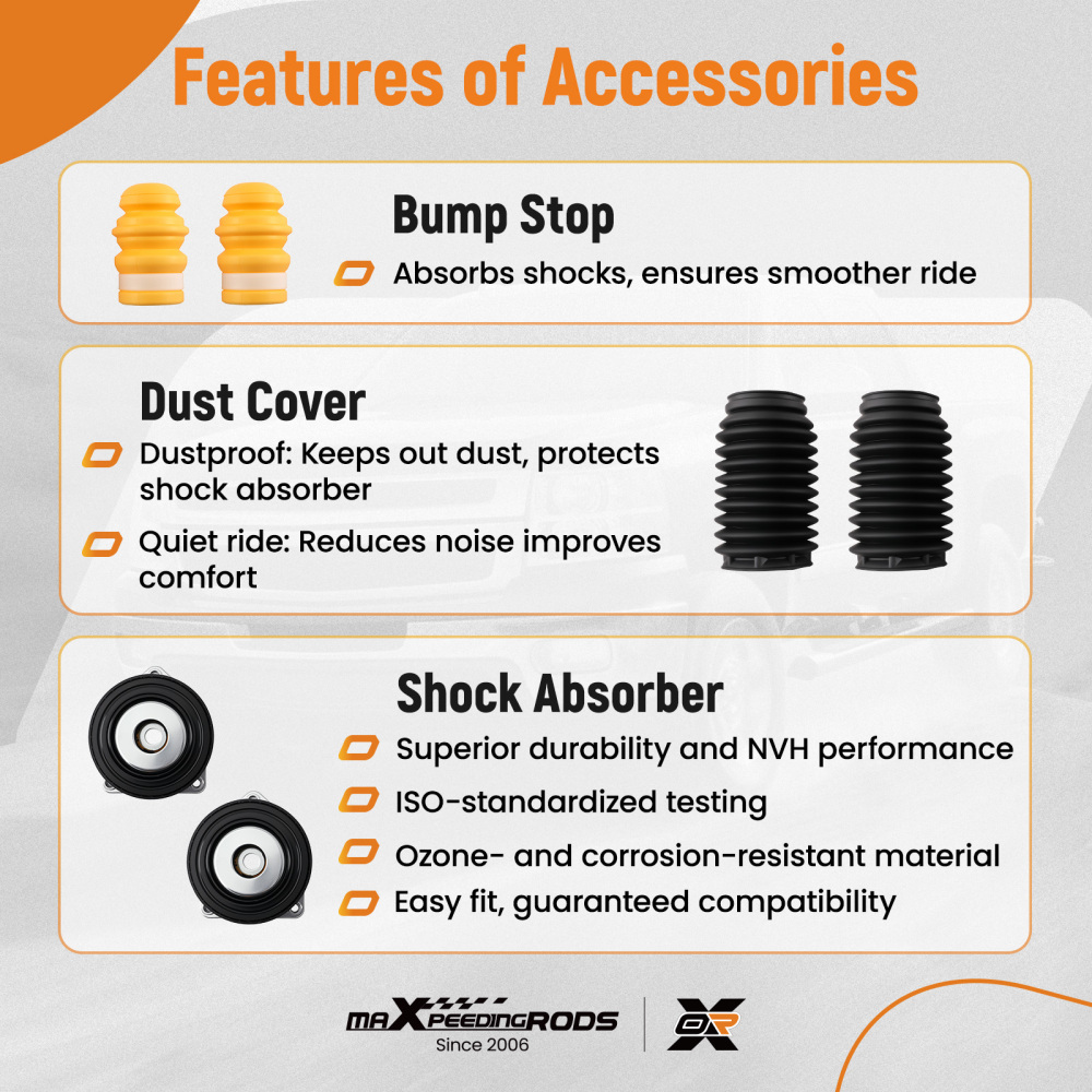 2 ammortizzatori + cuscinetto + tampone anteriore compatibile per Mercedes Classe A W169