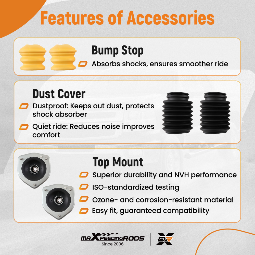 2x Amortisseurs Avant Gauche + Droit compatible pour Mini Cooper R56 R55 2006-2015