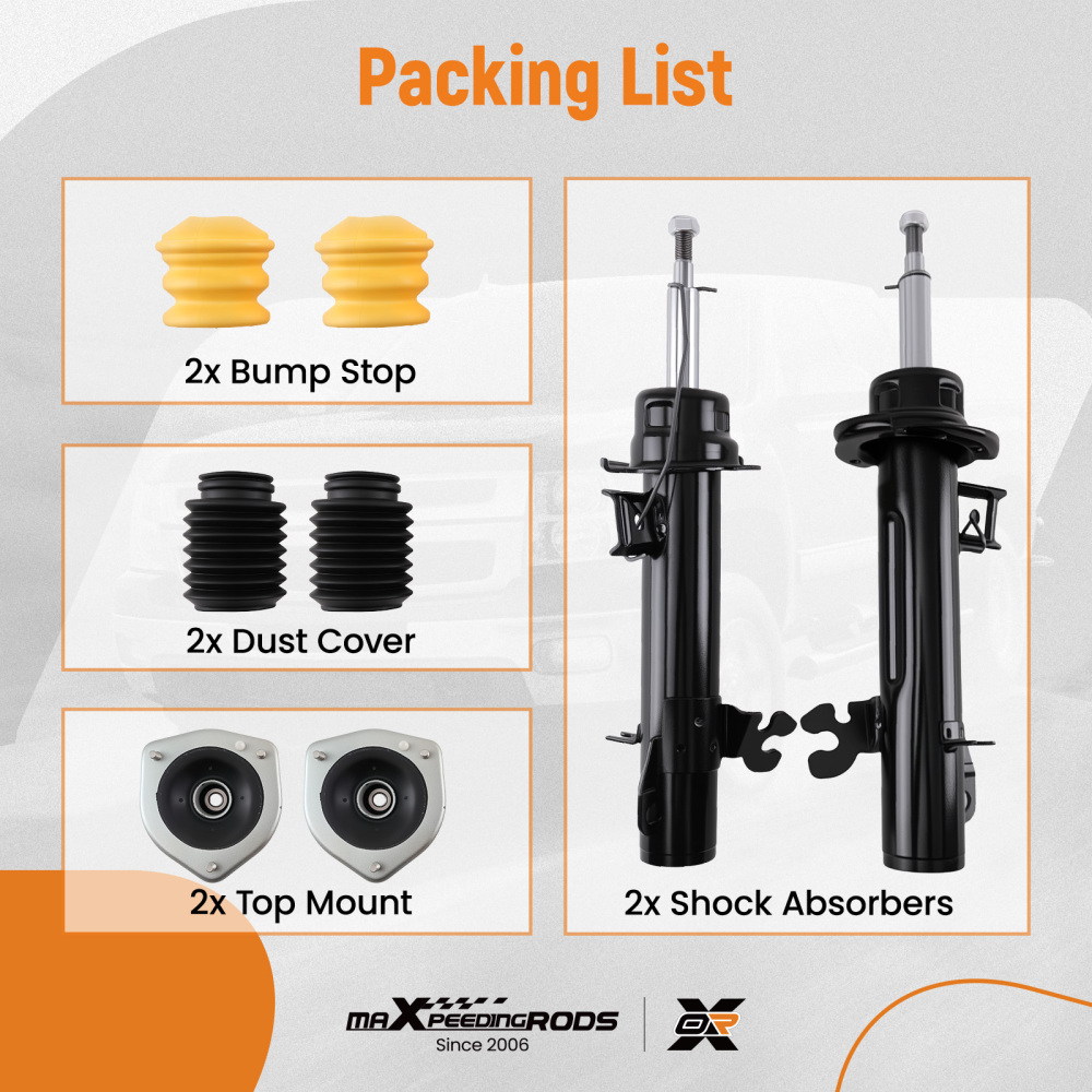 2x Amortisseurs Avant Gauche + Droit compatible pour Mini Cooper R56 R55 2006-2015