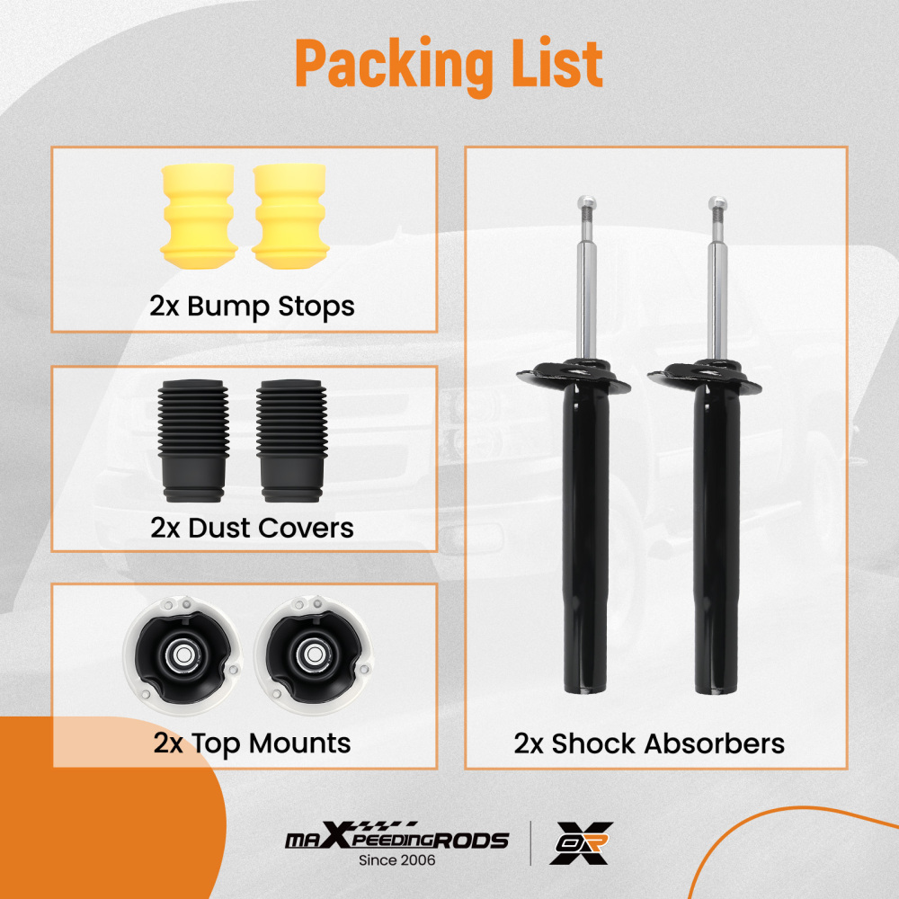 2 Ammortizzatori + Cuscinetto a Cupola Anteriori compatibile per Bmw Serie 5 E39 Touring