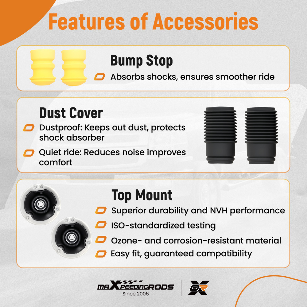 2 Ammortizzatori + Cuscinetto a Cupola Anteriori compatibile per Bmw Serie 5 E39 Touring