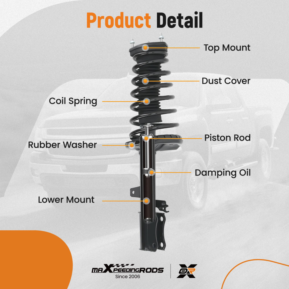 maXpeedingrods 4Pcs Rear Struts & Sway Bar Links for Toyota Camry 1997-2001