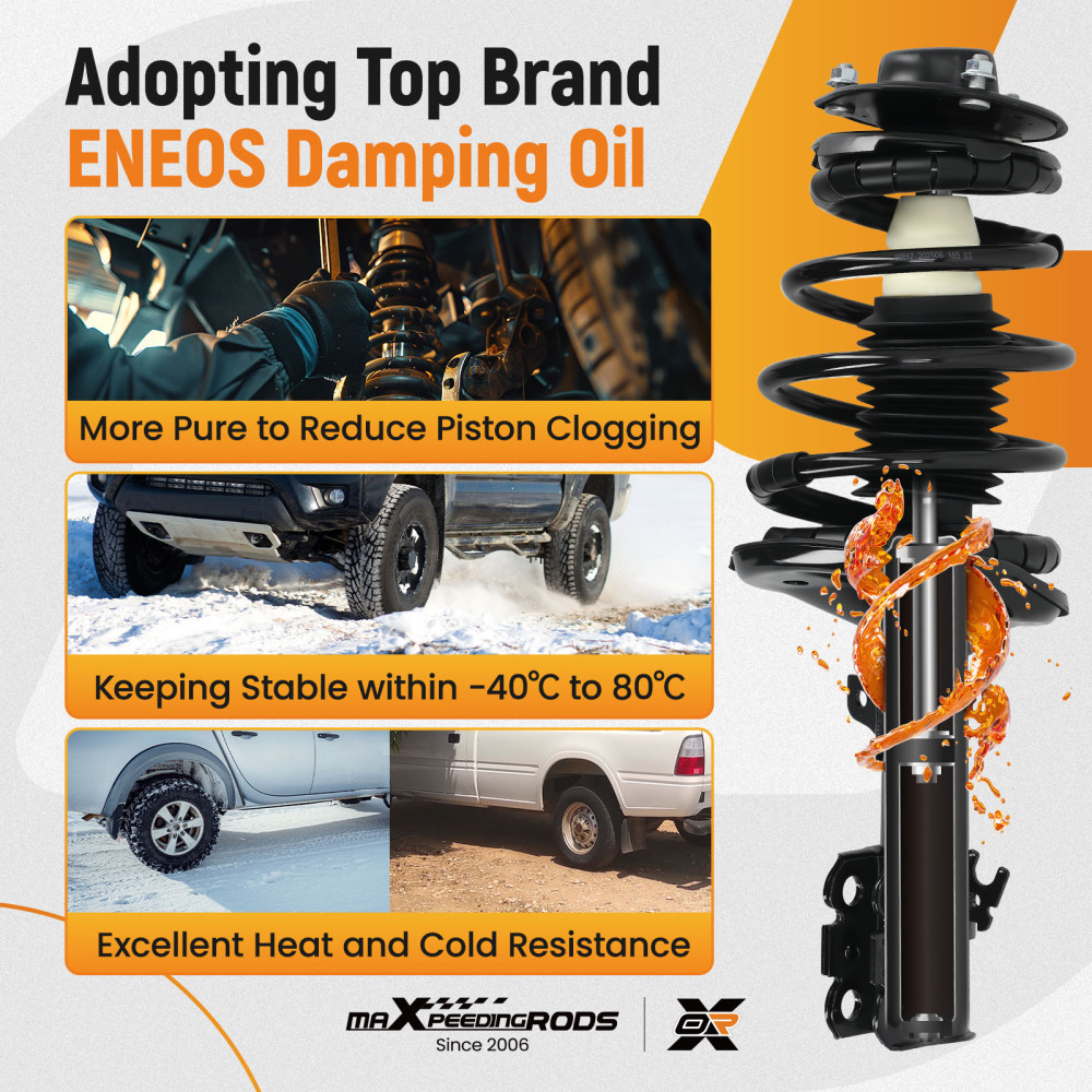 4x Shock Struts Assembly Front Rear compatible for Toyota Solara compatible for Camry 2.2L 2.4L 1997-2003