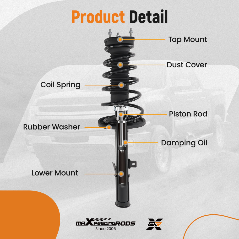 maXpeedingrods 4Pcs Rear Struts & Sway Bar Links for Toyota Camry 2007-2011