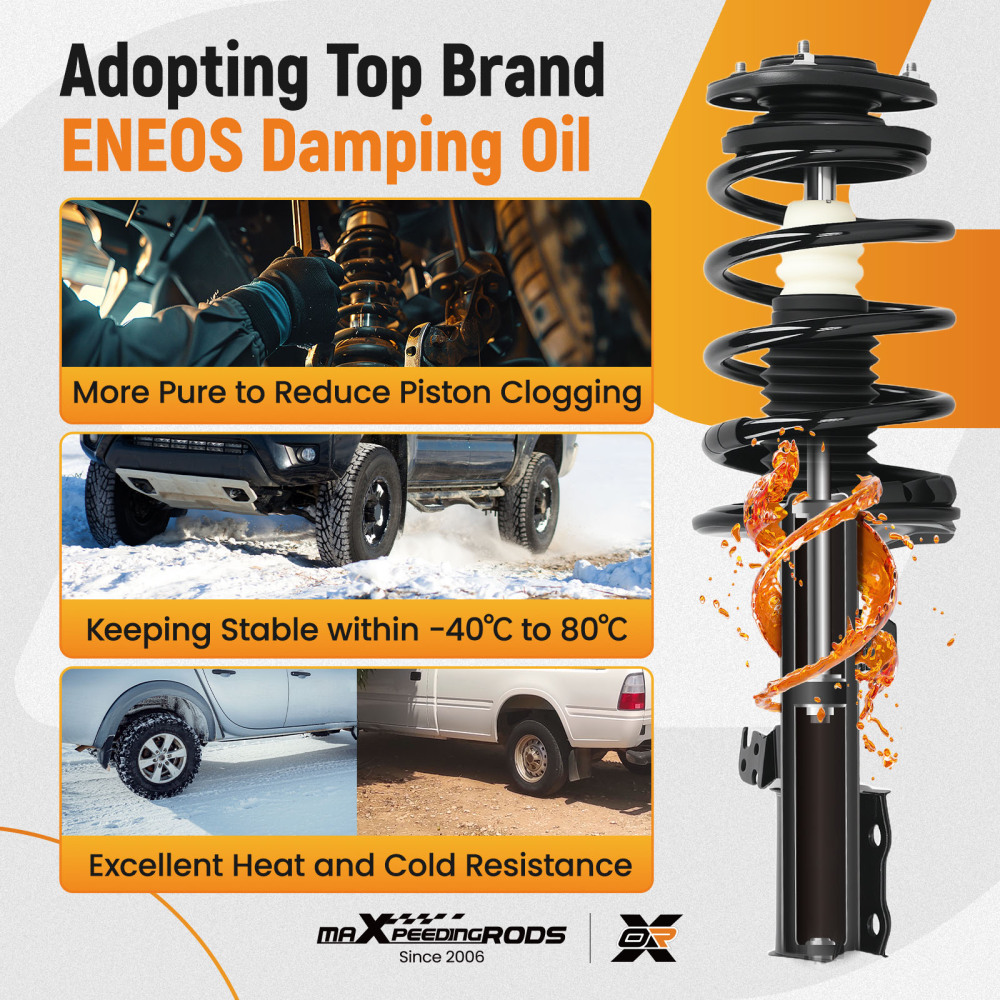 FrontRear Complete StrutsCoil Spring Assembly For 2003-2008 compatible for Toyota Corolla