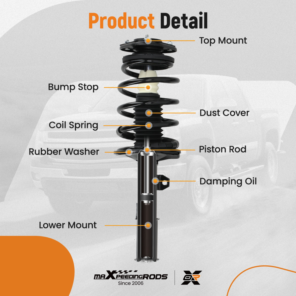 maXpeedingrods 4Pcs Front Shock Struts & Sway Bar Links for Toyota Corolla 2003-2008