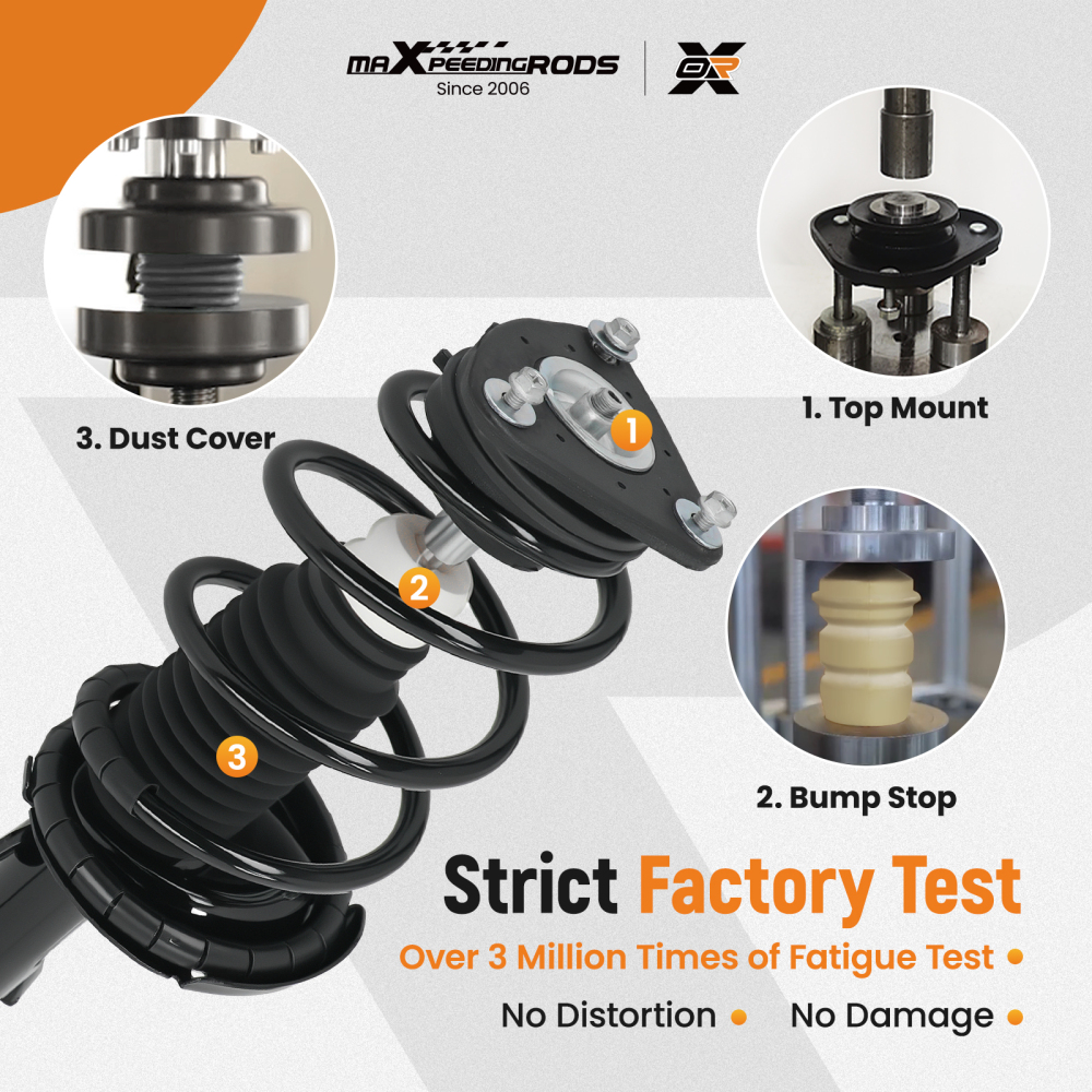 MaXpeedingrods Front + Rear Struts w/Coil Spring Compatible for Mazda 3 2004-2009 5 2006-2010 343412