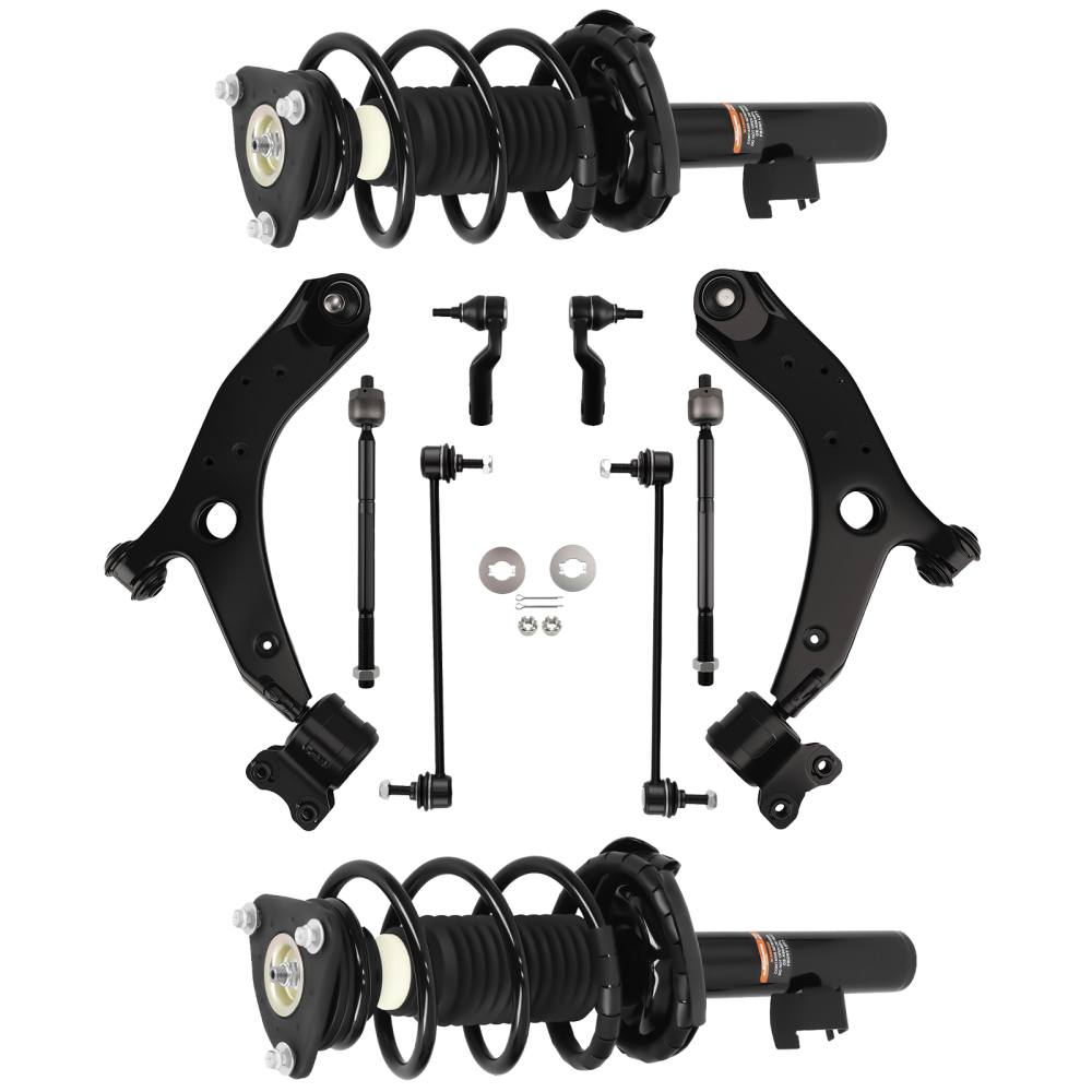 Suspension Front Complete Struts Control Arms compatible for MAZDA 3 2004-2009 S/GS/GT/GX