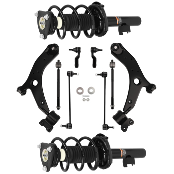 Suspension Front Complete Struts Control Arms compatible for MAZDA 3 2004-2009 S/GS/GT/GX