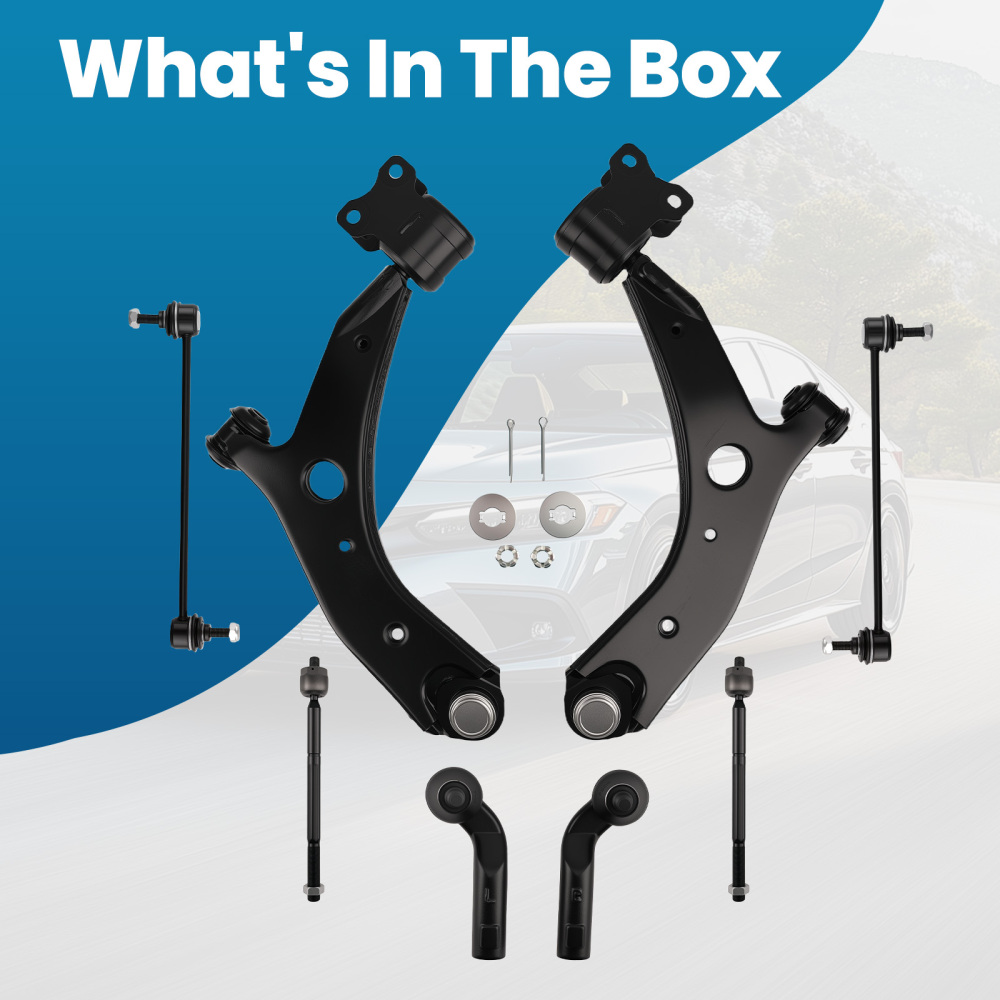 Suspension Front Complete Struts Control Arms compatible for MAZDA 3 2004-2009 S/GS/GT/GX