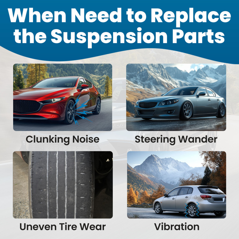 Suspension Front Complete Struts Control Arms compatible for MAZDA 3 2004-2009 S/GS/GT/GX