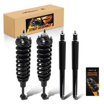 4WD Front Strut w/Coil Spring + Rear Shock Absorber for 2005-2015 compatible for Toyota Tacoma