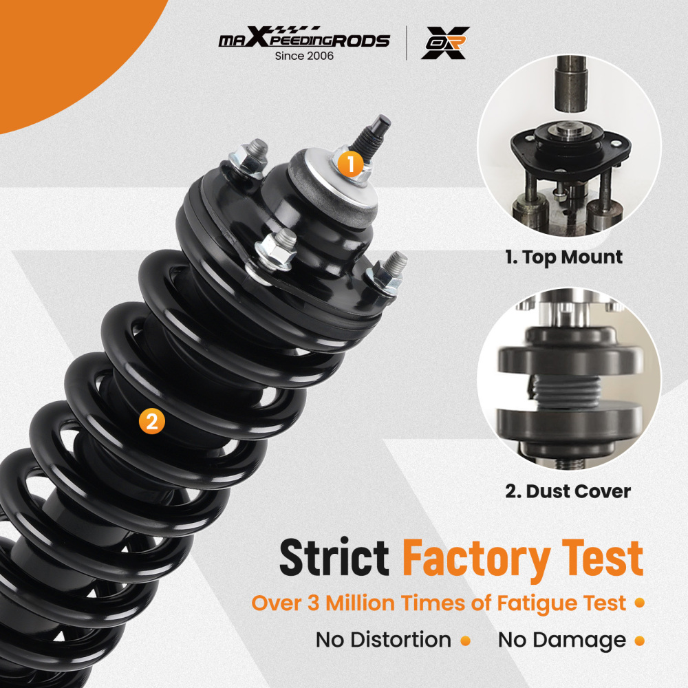 4WD Front Strut w/Coil Spring + Rear Shock Absorber for 2005-2015 compatible for Toyota Tacoma